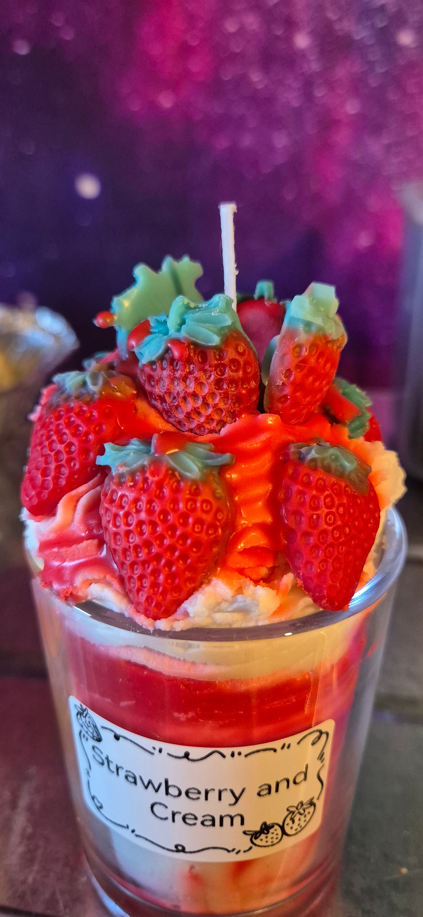 Strawberry and cream candle