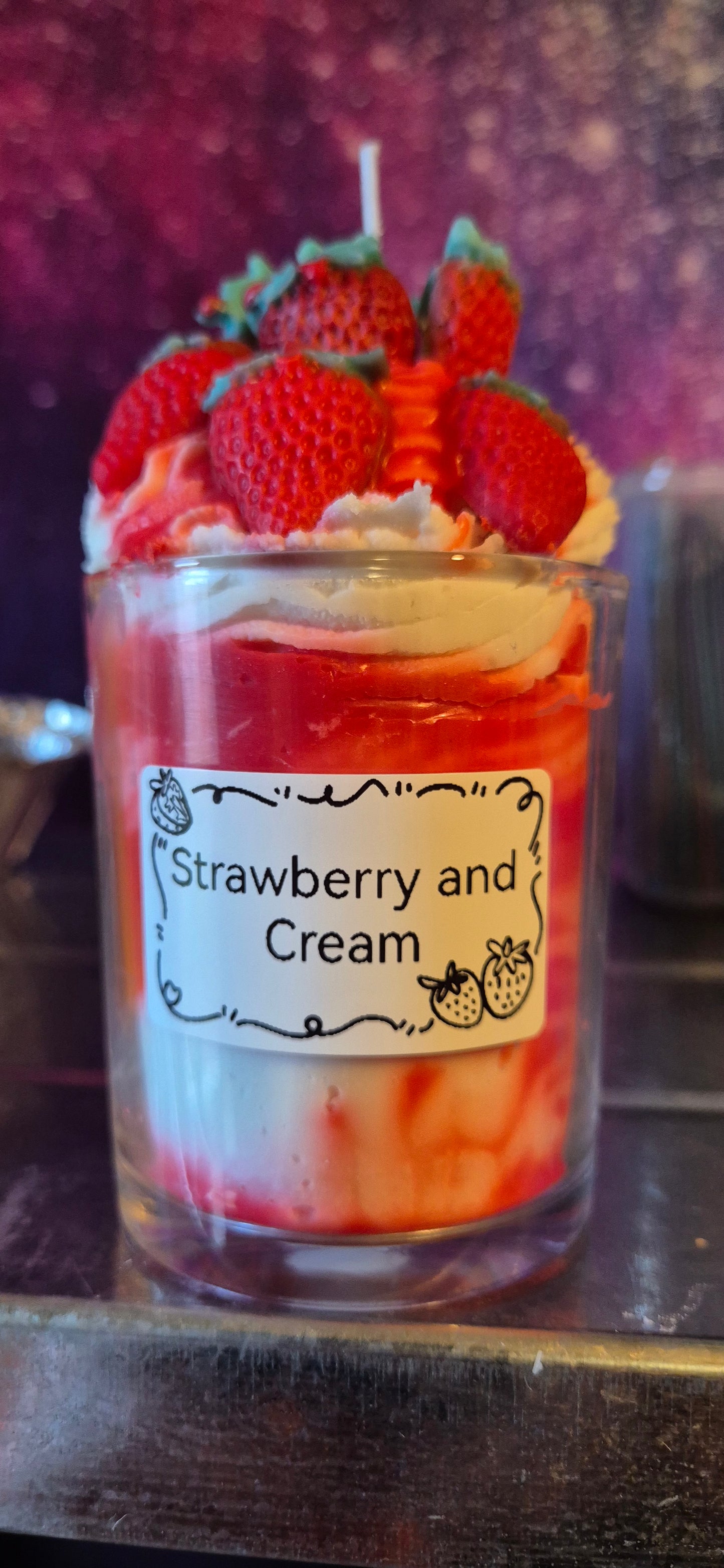 Strawberry and cream candle